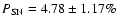 $P_{\rm SN}=4.78\pm1.17\%$