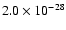 $2.0 \times 10^{-28}$