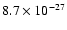 $8.7 \times 10^{-27}$