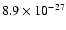 $8.9 \times 10^{-27}$
