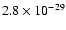 $2.8 \times 10^{-29}$