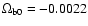 $\Omega_{\rm b0}=-0.0022$