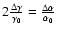 $2\frac{\Delta\gamma}{\gamma_0} = \frac{\Delta\alpha}{\alpha_0}$
