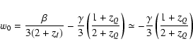 \begin{displaymath}w_0 = \frac{\beta}{3 (2 + z_I)} - \frac{\gamma}{3} \left ( \f...
...meq -\frac{\gamma}{3} \left ( \frac{1
+ z_Q}{2 + z_Q} \right )
\end{displaymath}
