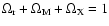 $\Omega_{\rm r} + \Omega_{\rm M} + \Omega_{\rm X} = 1$