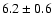$6.2 \pm 0.6$