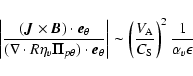 \begin{displaymath}\left\vert\frac{(\vec{J}\times\vec{B})\cdot\vec{e}_{\theta}}{...
...ac{V_{\rm A}}{C_{\rm S}}\right)^{2}\frac{1}{\alpha_v\epsilon}
\end{displaymath}