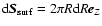 $ {\rm
d}\vec{S}_{\rm surf} = 2 \pi R {\rm d}R \vec{e}_{Z}$