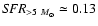 ${\it SFR}_{>5~M_\odot}\simeq 0.13$