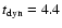 $t_{\rm dyn}=4.4$
