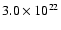 $3.0\times 10^{22}$