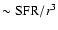 $\sim {\rm SFR}/r^3$