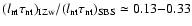 $(l_{\rm nt}\tau_{\rm nt})_{\rm IZw}
/(l_{\rm nt}\tau_{\rm nt})_{\rm SBS}\simeq 0.13{-}0.33$