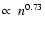 $\propto~n^{0.73}$