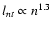 $l_{nt} \propto n^{1.3}$