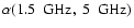 $\alpha (1.5~{\rm~GHz},~ 5~{\rm~GHz})$