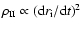 $\rho_{\rm II}\propto ({\rm d}r_{\rm i}/{\rm d}t)^2$