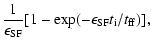 $\displaystyle \frac{1}{\epsilon_{\rm SF}}[1-
\exp(-\epsilon_{\rm SF}t_{\rm i}/t_{\rm ff})] ,$