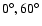 $0^\circ, 60^\circ$