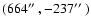 $(664\hbox{$^{\prime\prime}$ },-237\hbox{$^{\prime\prime}$ })$