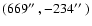 $(669\hbox{$^{\prime\prime}$ },-234\hbox{$^{\prime\prime}$ })$