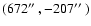 $(672\hbox{$^{\prime\prime}$ },-207\hbox{$^{\prime\prime}$ })$
