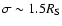 $\sigma \sim 1.5 R_{\rm S}$