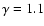 $\gamma =1.1$
