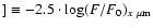 $] \equiv -2.5 \cdot \log (F /
F_{0})_{x~\mu{\rm m}}$