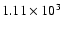 $1.11\times 10^3$