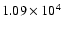 $1.09\times 10^4$