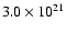 $3.0\times 10^{21}$