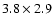 $3.8\times 2.9$
