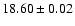 $18.60\pm0.02$