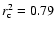 $r_{\rm c}^{2} = 0.79$