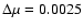 $\Delta \mu = 0.0025$