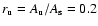 ${r}_{\rm u} = {A}_{\rm u}/{A}_{\rm s} = 0.2$
