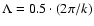 $\Lambda= 0.5\cdot(2\pi/k)$