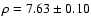 $\rho = 7.63 \pm 0.10$
