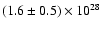 $(1.6 \pm 0.5) \times 10^{28}$