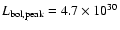 $L_{\rm bol, peak} = 4.7 \times 10^{30}$