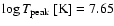 $\log T_{\rm peak}~{\rm [K]} = 7.65$