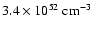 $3.4 \times 10^{52}~{\rm cm^{-3}}$