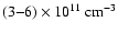 $(3{-}6) \times 10^{11}~{\rm cm^{-3}}$