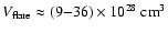 $V_{\rm flare} \approx (9{-}36) \times 10^{28}~{\rm cm^{3}}$