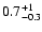 $\rm0.7^{+1}_{-0.3}$