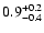 $\rm0.9^{+0.2}_{-0.4}$