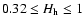 $ 0.32 \le H_{\rm h} \le 1$