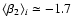 $\langle \beta_2
\rangle_i \simeq -1.7$