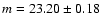 $m=23.20\pm0.18$